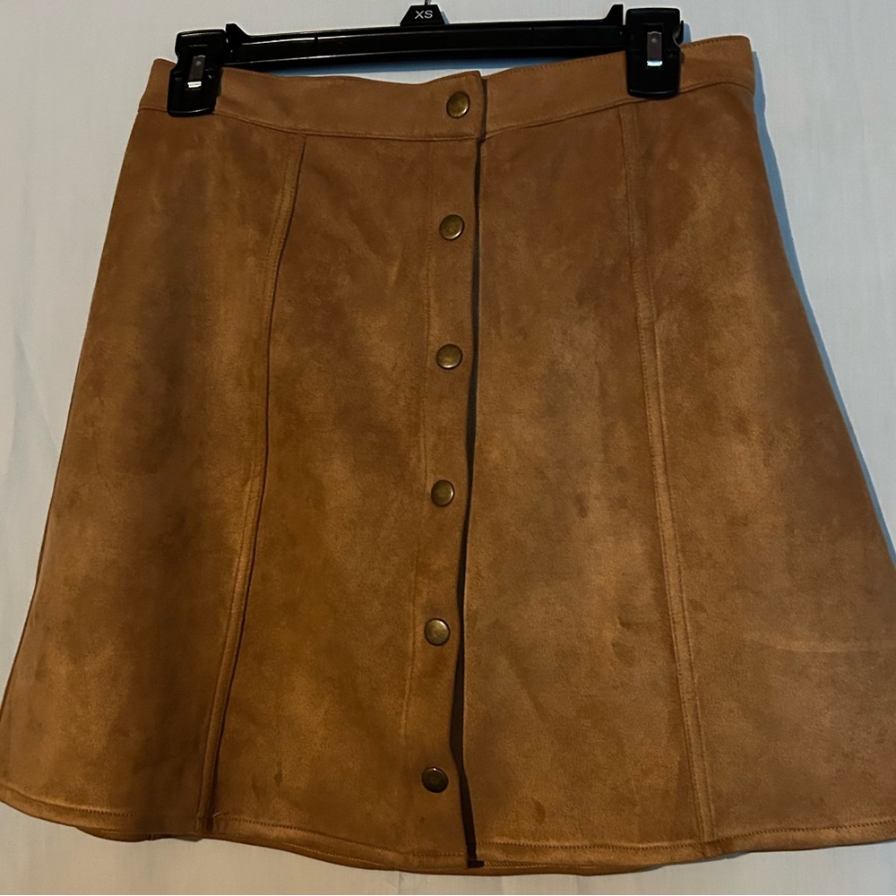 Tan Mini A-Line Skirt for Work